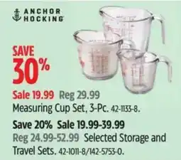 Canadian Tire Anchor hocking measuring cup set 3-pc offer