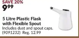 Princess Auto 5 litre plastic flask with flexible spout offer