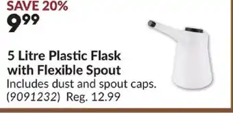 Princess Auto 5 litre plastic flask with flexible spout offer