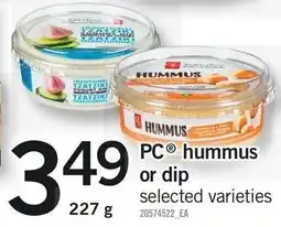 Loblaws PC hummus or dip offer