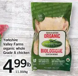 Loblaws Yorkshire Valley Farms organic whole Grade A chicken offer