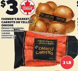 Loblaws Farmer's Market carrots or yellow onions offer