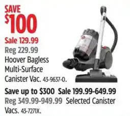 Canadian Tire Hoover Bagless Multi-Surface Canister Vac. 43-9637-0. offer