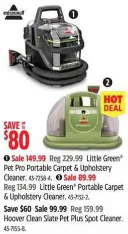 Canadian Tire Bissell Little Green Pet Pro Portable Carpet & Upholstery Cleaner offer