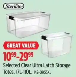 Canadian Tire Sterilite clear ultra latch storage totes offer