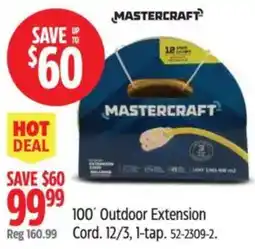 Canadian Tire Mastercraft 100' Outdoor Extension Cord offer
