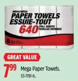 Canadian Tire Mega paper towels offer