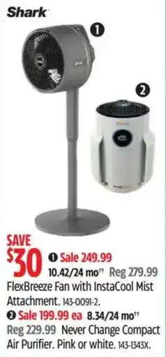 Canadian Tire Shark FlexBreeze Fan with InstaCool Mist Attachment offer
