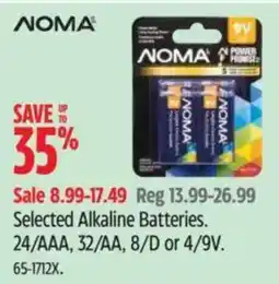 Canadian Tire Noma selected alkaline batteries offer