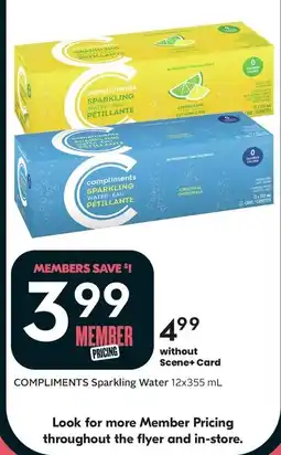Sobeys Compliments Sparkling Water offer