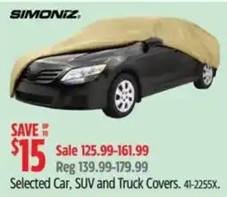 Canadian Tire Simoniz car suv and truck covers offer