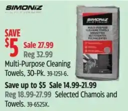 Canadian Tire Simoniz multi-purpose cleaning towels offer