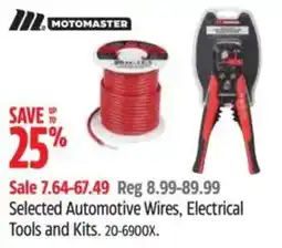 Canadian Tire Motomaster selected automotive wires electrical tools and kits offer