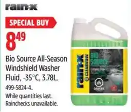 Canadian Tire Rainx Bio Source All-Season Windshield Washer Fluid offer