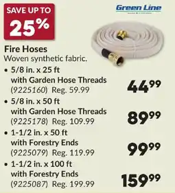 Princess Auto Green Line Fire Hoses offer