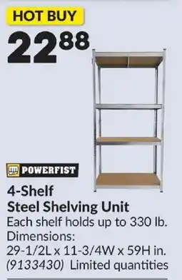 Princess Auto Powerfist 4-Shelf Steel Shelving Unit offer