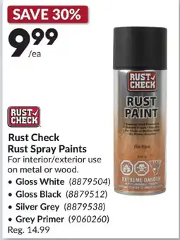Princess Auto Rust Check Rust Spray Paints offer