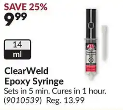 Princess Auto Jb Clearweld Epoxy Syringe offer