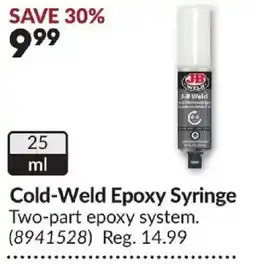 Princess Auto J-B Weld Cold-Weld Epoxy Syringe offer