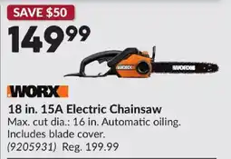 Princess Auto Worx 18 in. 15A Electric Chainsaw offer