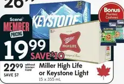 Sobeys Liquor Miller High Life or Keystone Light offer