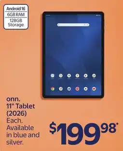 Walmart onn. 11" tablet offer