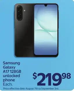 Walmart Samsung Galaxy A17 128GB offer