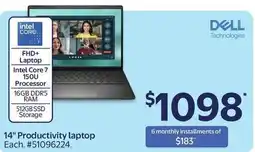 Walmart Dell 14" Productivity laptop offer