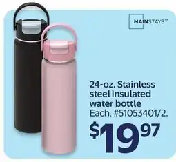 Walmart Mainstays stainless steel insulated water bottle offer