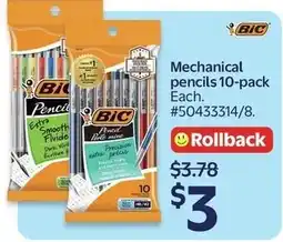 Walmart Bic mechanical pencils offer