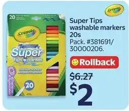 Walmart Crayola Super Tips washable markers offer