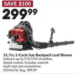 Princess Auto 51.7cc 2-Cycle Gas Backpack Leaf Blower offer