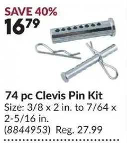 Princess Auto 74 pc Clevis Pin Kit offer