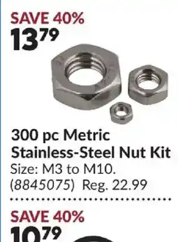 Princess Auto 300 pc Metric Stainless-Steel Nut Kit offer