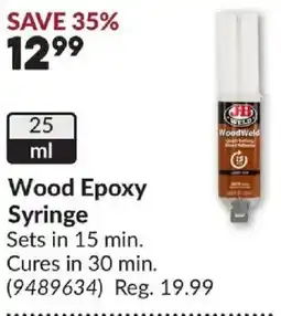 Princess Auto Jb weld wood epoxy syringe offer