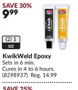Princess Auto J-B Weld KwikWeld Epoxy offer