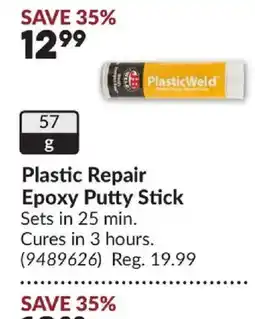 Princess Auto PlasticWeld plastic repair epoxy putty stick offer
