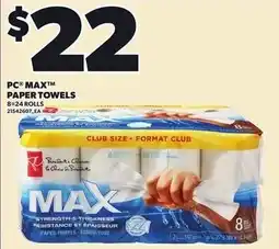 Loblaws PC Max paper towels offer