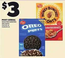 Loblaws Post cereal selected varieties offer