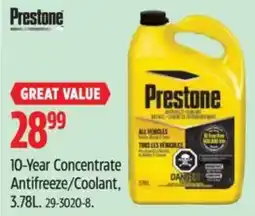 Canadian Tire Prestone 10-Year Concentrate Antifreeze/Coolant offer