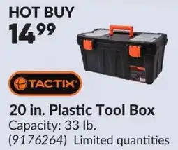 Princess Auto Tactix 20 in. Plastic Tool Box offer