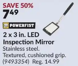 Princess Auto Powerfist 2 x 3 in. led inspection mirror offer