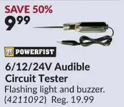 Princess Auto Powerfist 6/12/24V Audible Circuit Tester offer