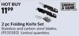 Princess Auto Grease & Gear 2 pc Folding Knife Set offer