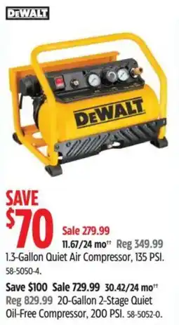 Canadian Tire DeWalt 1.3-Gallon Quiet Air Compressor offer