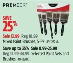 Canadian Tire Premier mixed paint brushes offer