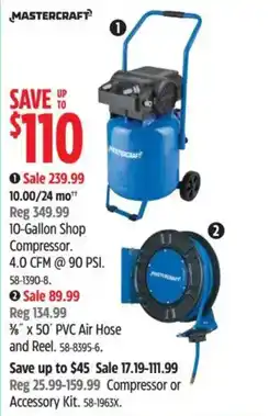 Canadian Tire Mastercraft 10-Gallon Shop Compressor offer