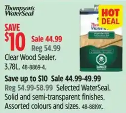 Canadian Tire Thompson's WaterSeal Clear Wood Sealer offer