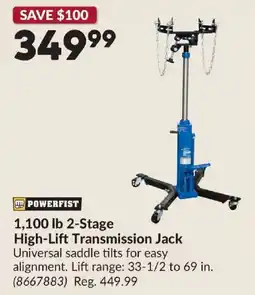 Princess Auto Powerfist 1,100 lb 2-Stage High-Lift Transmission Jack offer