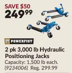 Princess Auto Powerfist 3,000 lb Hydraulic Positioning Jacks offer